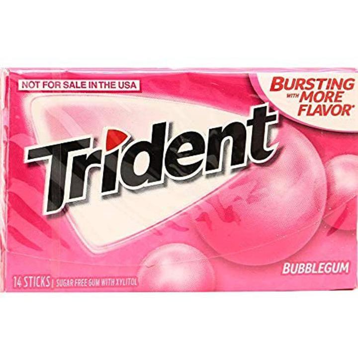 Trident Bubble Gum, Bubblegum, Sugar Free Gum, 14 Sticks​