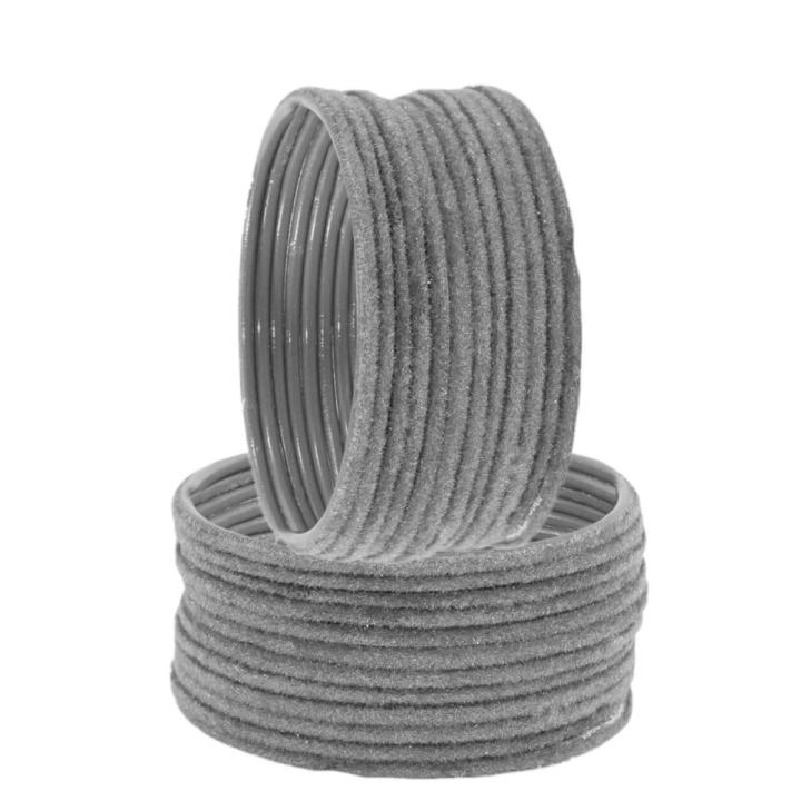 Grey | 24 pieces / 2 Dozen velvet glass bangles of all sizes ( do, sawa do, dhai)
