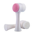 2-in-1 facial cleansing brush, silicone manual Double-sided Facial Cleansing Brush and Pore Cleansing Face Brush, deep cleansing skin keratin cleaning system, super soft massage pores, suitable for all types of skin (pink). 