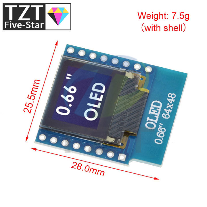 Tzt 0.66 Inch Oled Display Module For Wemos D1 Mini Esp32 Module ...