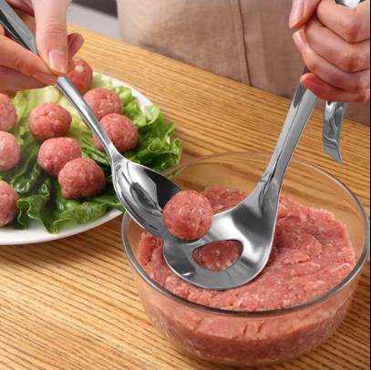 Stainless Steel Meatball Press Spoon Nonstick Cooking Tools Kitchen Gadgets and Accessories