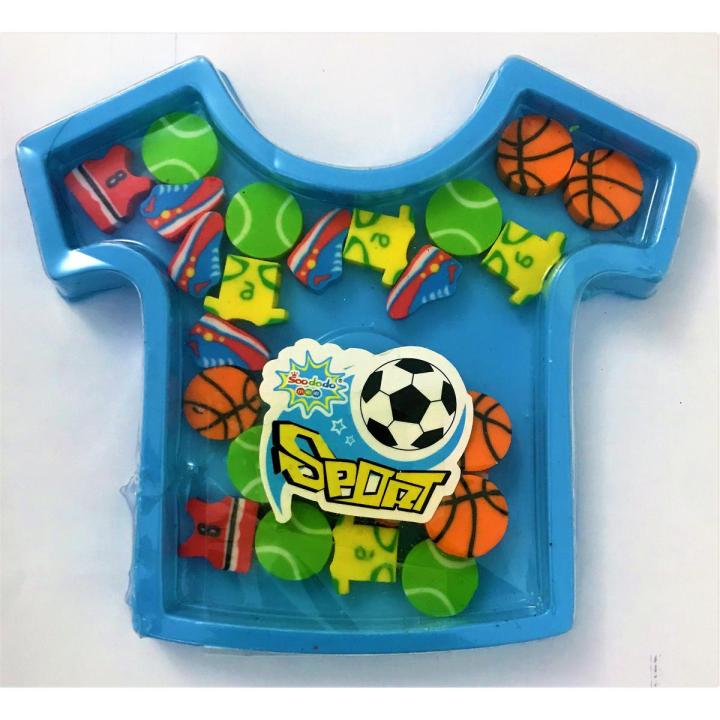 Soododo Pack of Cute Little Sports Erasers Classroom Reward Desk Pet Game Prizes Perfect Gift Treasure Box Party Favours Joyful Family Time for Kids
