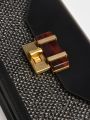 Charles & Keith CK2-80781405 Original Ladies Hand Bag Black Color With Leather Stripe-Buy Online Hand Bags In Pakistan. 