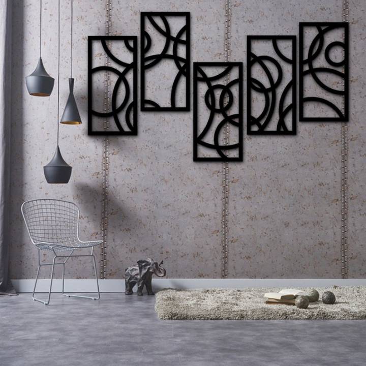 The Decoriya City -Set Of 6 Wall Frames Decorative Design Vinyl Wall ...