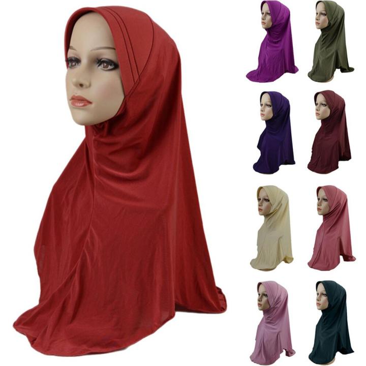 One Piece Amira Muslim Women Instant Scarf Jersey Hijab Turban Overheads Niqab Islamic Headscarf Wrap Shawls Prayer Hijabs Cap