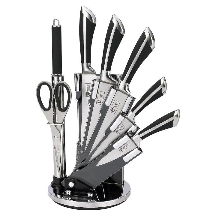 Kitchen Knifes Set With Stand & Scissors 9 Piece Random Colour ...