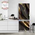 Elegant Black Fridge Stickers, Door Wrap, Self-adhesive, Waterproof, PVC by Elegant Decore. 