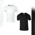 Pack Of 2 - Black White Plain T-Shirt Cotton T Shirt. 