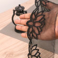 Cutwork Lace - Organza Embroidery -  Black. 