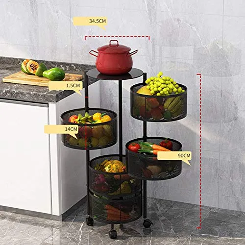 5%20Layer/Tier/Step%20Kitchen%20Rotating%20Shelf%20360%20Degree%20Baskets%20Fruit%20Vegetable%20Storage%20Rack%20Floor%20Round%20Household%20Multi-function%20Shelf%20With%20Wheels%20-%20Image%204