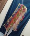 Handmade embroider chiffon ghota kiran dupatta from Pakistan Badar Multi color Dupatta Badri Net lines net work with dhnak , gotta flower and 4 sides kiran lace Zardi - Multi Gota Work For Wedding Party For Ladies Women net zari dupta fancy dupta bridal. 