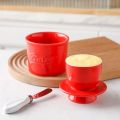Glossy Finish Butter Bell Crock Durable with Lid Handmade Butter Holder Thicken Big Capacity Ceramic Butter Dish Kitchen. 