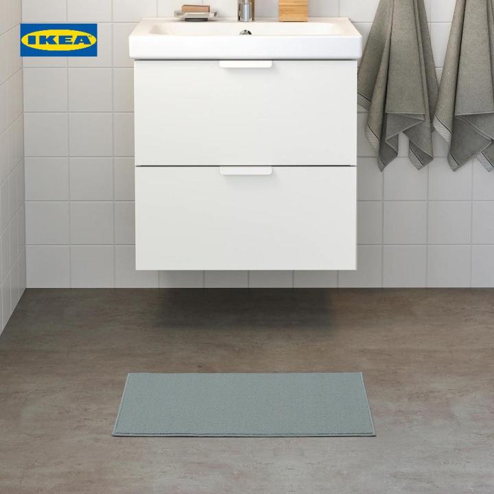 IKEA FINTSEN Bath mat, grey 40 x 60 cm Shower Bathtub Step Out Soft Machine Washable & Super Absorbent Hotel Spa Bathroom Floor Towel Mats