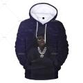 Rapper Lil Tjay 3D Printed Hoodies Mens Casual Pullover Streetwear Sweatshirt Tracksuit Oversized Hooded Clothes Cool Black Coat. 
