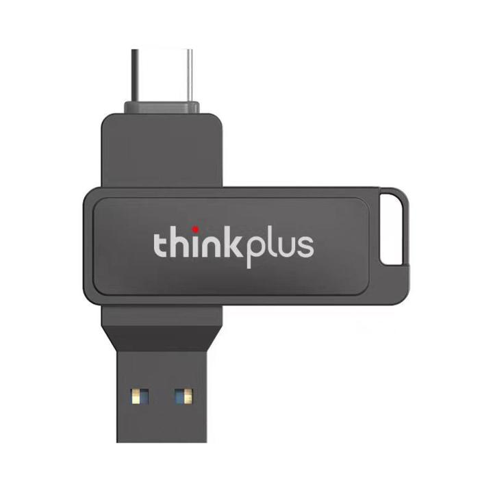 Lenovo thinkplus MU233 128GB 64GB 32GB USB 3.2 Type-C Dual-port U Disk Rotatable Metal USB Flash Drive High-speed Transmission U disk