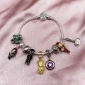Marvel Charm Bracelet Iron Man Beaded Bracelet Captain America Shield Thor Hammer Hulk Thanos Pendant Diy Jewelry Bracelet Dinner Ronvsa. 