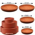 Pack Of 3 Plant Pot Trays - Round Plant Saucer Drip Terra Cotta High Quality Pot Bottom Base Tray. 