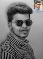 Sketch with Frame/Customize your photo into Hand-Made Pencil Sketch Gift.. 