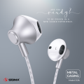 Sigma Metal Casing S24 – Wired 3.5mm Jack Earphones Premium In-Ear Deep Bass Stereo Earbuds Earphones Handsfree with Mic for All Smartphones Android & Iphone_IOS. 