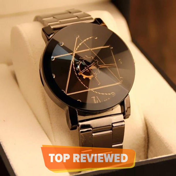 latest design Men watches Crystal Stainless Steel sports chain Analog Wrist Watch Chic Stylish Watches Men trendy Fashion Watch