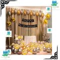 41 Gold & Silver Happy Birthday Decoration Set- Including Black Happy birthday Cards, 20 Pure Latex Balloons, 4 foil Balloons with Confetti Balloons. 