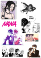 Nana Osaki stickers A5 uncut , anime punk , Black Stones, Tokyo. 