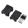 1SET - DIY Micro USB 2.0 Male 5 Pin Plug Solder Cable Type Assembly Adapter Connector With Cover. 