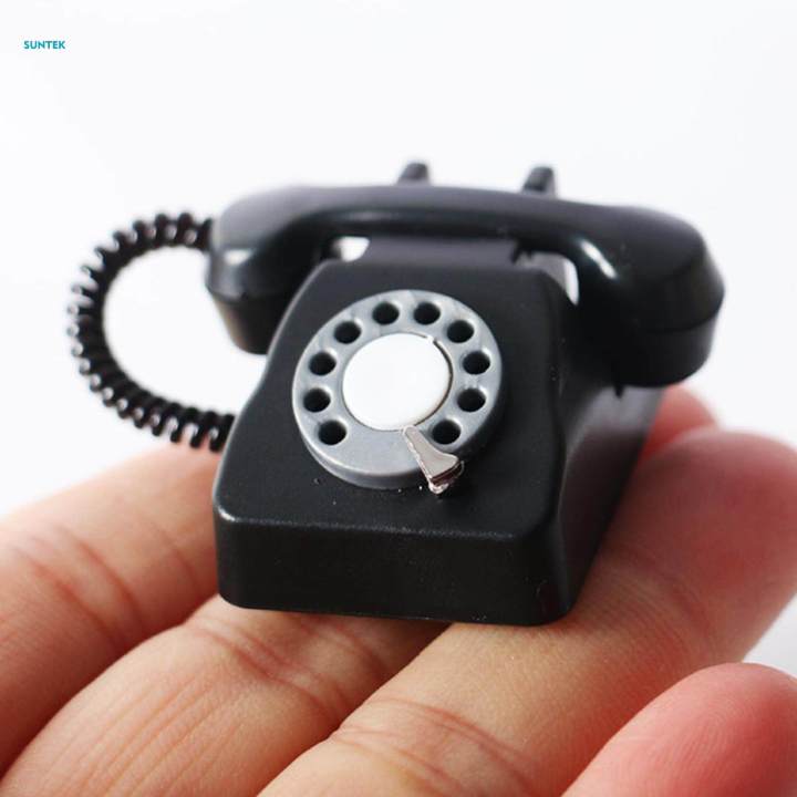 1/12%20Scale%20Miniature%20Telephone%20Model%20Pretend%20Play%20for%20Doll%20House%20Decor%20-%20Image%202