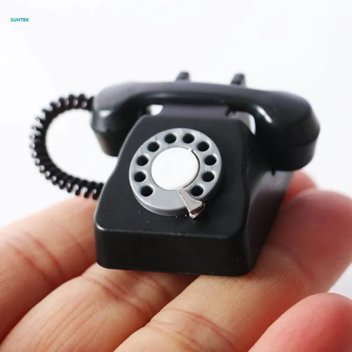 1/12%20Scale%20Miniature%20Telephone%20Model%20Pretend%20Play%20for%20Doll%20House%20Decor%20-%20Image%202