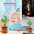 Rechargeable Dancing Cactus Toy with Songs - Funny Electronic Singing Dancing Cactus- Shaking Cactus Lightning- Wriggle Twisting Cactus Cute Plush Toy Education Toy for Children Playing -Home Decoration Kids Toy. 