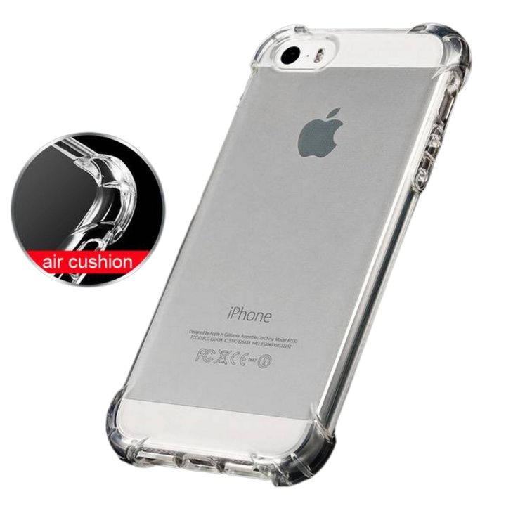 Iphone 5 / 5s Back Cover Transparent Extra Bumper Anti Shock Soft Crystal Clear Cover For Iphone 5 / 5s