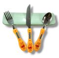 imported high quaity kids plastic & steel spoon Cutlery set ,Portable (6M-12yrs) Travel Spoon Fork Knife, box Reusable Eco-Friendly Utensils for Kids Adult Travel Picnic Camping(Green,Barley,Pink,Blue)send randomly. 