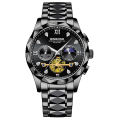 Bimpon's new series of multifunctional quartz watches versatile trend watches six-hand chronograph casual men's tungsten steel color. 