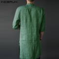 INCERUN Muslim Men's Clothing Saudi Arab Long Sleeve Thobe Islamic Thobe Kaftan T Shirt. 