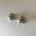 1Pair Fashion Simple Smooth Double-sided Star Earrings For Women Minimalist Ear Buckle Sweet Cool Earrings Punk  Gifts. 