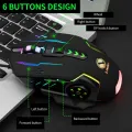 Professional RGB Wired 3600 DPI Competitive Gaming Mouse With Free Pad - 6 Programmable Buttons For Computer & Laptop. 