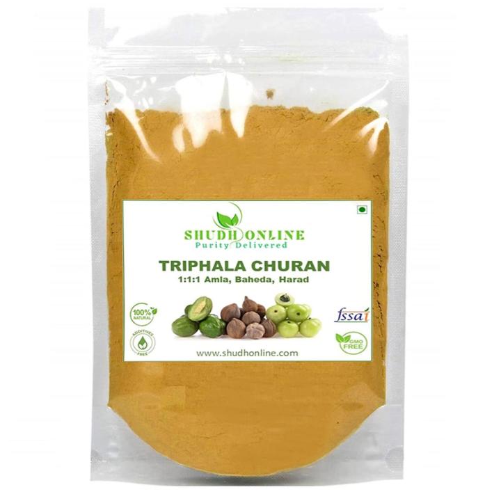 Shudh Online Triphala Churna Powder, Amla, Baheda, Harad 1:1:1 (100 Grams), Organic Trifla चूर्ण, Triphla Churana, Trifala Churanam - Digestion, Weight loss,
