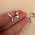 925 Silver Needle Simple Shiny Zircon Earrings Gold Plating Jewelry Crystal Stud Earrings Women. 