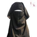 Double Layered Black Abaya Niqab Breathable Fabric Hijab Naqab for Women and Girls. 