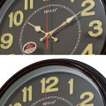 Hitco Dark Brown Glossy Round Wall - Night Vision Simplist Stylish Clock Wall - Wall Clocks For Office And Home Bedroom / Living / Drawing / Kitchen - Shiney Watch For Wall. 