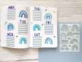 Rainbow Stencil for Bullet Journal and Planner Reusable - Size A5. 