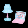 Doll play dollhouse furniture desk+lamp+laptop+chair accessories for 1/6 Doll. 