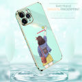 Jizetin (Free Lanyard) for Samsung A10S Back Cover Back Girl Luxury 6D Plating Case Side Pattern Soft Silicone Square Phone Cases. 