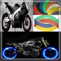 Motorcycles Stickers Decals 2 Piece Random Color Strips Motorcycle Sticker for Wheels Reflective Stickers Rim Tape Bicycle Car Styling for YAMAHA HONDA SUZUKI Harley BMW KTM motorcycle Band Tape. 