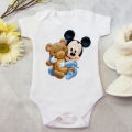 Moda Disney Baby jednoczęściowe śliczne niemowlęce kombinezony ścieg drukowane ubranka dla dzieci Streetwear Kawaii kombinezon jednoczęściowy dla małego dziecka Dropshipping. 