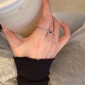 2Pcs/set Korean Ins Black Love Rings Simple Fashion Trend Girl Heart-shaped Index Finger Rings Personality Versatile Jewelry Gift. 
