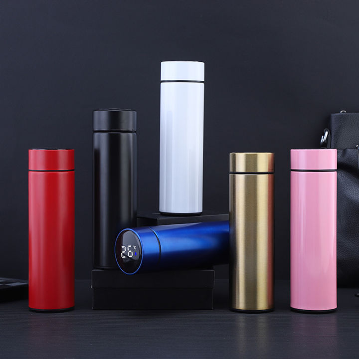 Smart LED Temperature Control Water Bottle Double Vacuum Flask Thermos Bottle – Digital Temperature Control Stainless Steel Water Bottles with LED Touch Screen – 500ml Leak-Proof– Keep Hot or Cold – Multicolor(1 Piece)