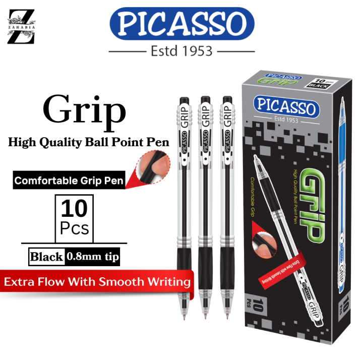 Picasso%20Grip%20Ball%20Pen%20Blue%20Red%20Black%20-Office%20Stationery%20-%20School%20Stationery%20-%20%20for%20Smooth%20and%20Comfortable%20Writing%20Experience%20Pack%20of%2010%20Pens%20-%20Image%203