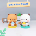Cute Panda Bear Figure Gift Collectible Bubu Dudu Doll Ornament Kawaii Animal Toy Home Decoration. 