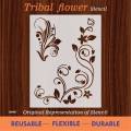 Tribal Flower Stencil Used for Wall Painting Wood, Fabrics, Scrapbook Coloring Embossed Album Decoration Card Template ID 507. 